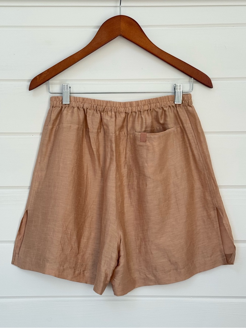 lunya Silk Linen Cotton Lounge Shorts Tan S